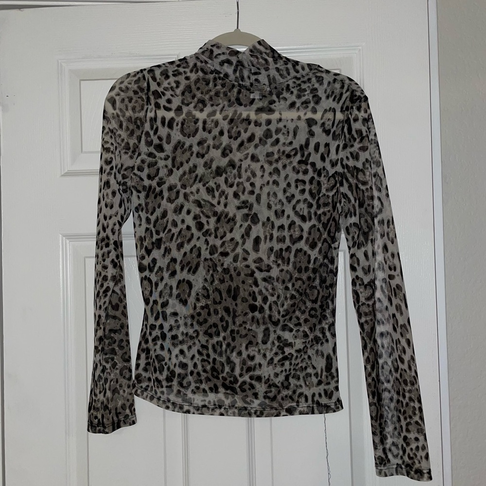 Ten Sixty Sherman Leopard Print Mesh Turtleneck T… - image 7